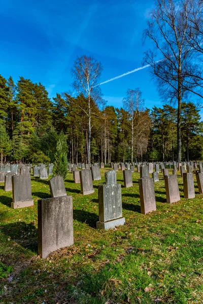 STOCKHOLM, SWEDEN, 21 апреля 2019 года: надгробия на Skogskyrkog — стоковое фото