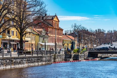 Uppsala, İsveç, 22 Nisan 2019: Riv 'in yanında önemli binalar