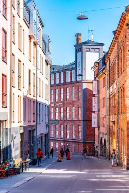 Norrkoping, İsveç, 23 Nisan 2019: Endüstriyel yapılar