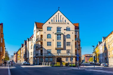 Linkoping, İsveç, 23 Nisan 2019: L merkezinde bir cadde görüntüsü