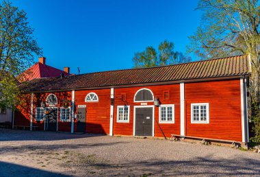 Linkoping, İsveç, 23 Nisan 2019: Geleneksel kereste ho manzarası