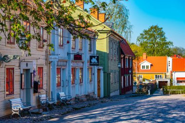 Linkoping, İsveç, 23 Nisan 2019: Geleneksel kereste ho manzarası