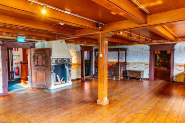 Lund, İsveç, 24 Nisan 2019: Kulturen 'de bir evin içi açık-