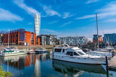 Malmö, İsveç, 25 Nisan 2019: Gövde gökdeleni B