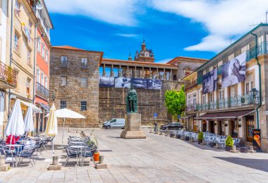 VISEU, PORTUGAL, MAY 20, 2019: View of the Dom Duarte square in  clipart