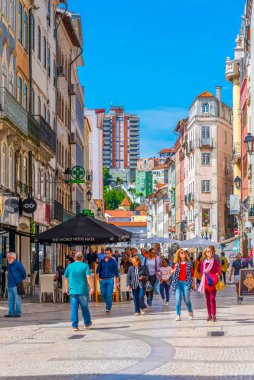 Coimbra, Portekiz, 20 Mayıs 2019 İnsanlar Bo 'da geziniyor.