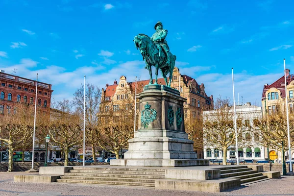 MALMO, SVEZIA, 24 APRILE 2019: Statua di re Carlo x Gustavo in M — Foto Stock