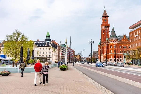Helsingborg, İsveç, 24 Nisan 2019: He 'deki belediye binasının manzarası