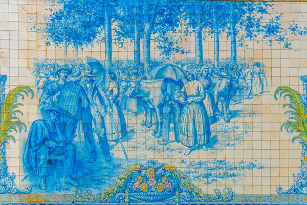 Viseu, Portekiz, 20 Mayıs 2019: Azulejo Mozaikleri — Stok fotoğraf