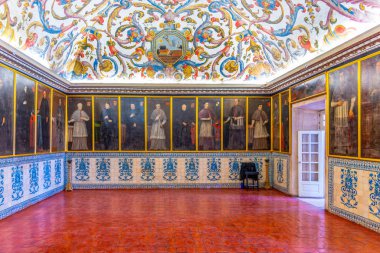 Coimbra, Portekiz, 21 Mayıs 2019: Madalyalı bir salonun manzarası