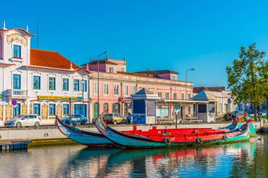 Aveiro, Portekiz, 21 Mayıs 2019: Geleneksel Molicerio tekneleri