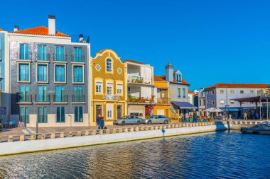 Aveiro, Portekiz, 21 Mayıs 2019: Cais dos Botiroes Kanalı