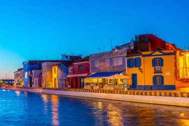 Aveiro, Portekiz, 21 Mayıs 2019: Cais dos Botiroes Kanalı