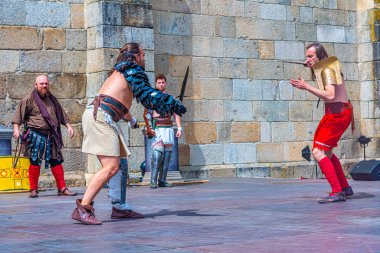 Braga, Portekiz, 23 Mayıs 2019: Braga Roma döneminde gladyatör gösterisi