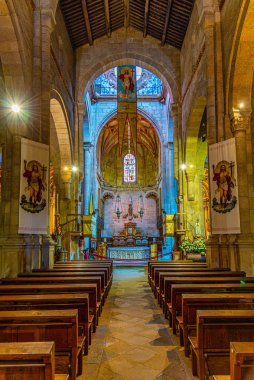 Braga, Portekiz, 23 Mayıs 2019: Eski katedralin içi 