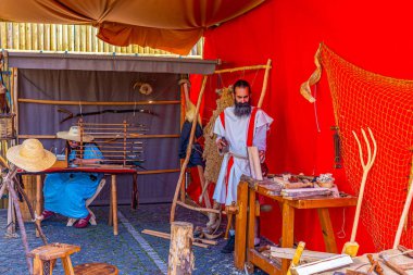 Braga, Portekiz, 23 Mayıs 2019: Roma atölyelerinin yeniden inşası