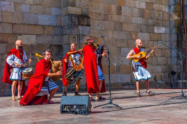 Braga, Portekiz, 23 Mayıs 2019: Geleneksel müzisyenler 