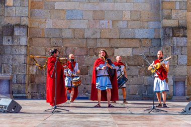 Braga, Portekiz, 23 Mayıs 2019: Geleneksel müzisyenler 