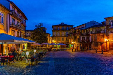 Guimaraes, Portekiz, 23 Mayıs 2019: Sao de Sao T 'nin günbatımı
