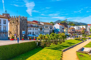 Ponte De Lima, Portekiz, 24 Mayıs 2019 Ponte de Lim 'in Riverside' ı.