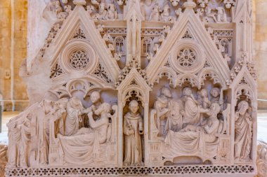 Alcobaca, Portekiz, 28 Mayıs 2019: Alcobaca mon kraliyet mezarı