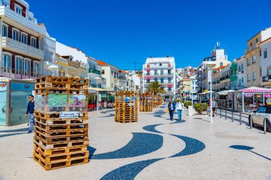 Nazare, Portekiz, 28 Mayıs 2019: Oliveira Sousa Meydanı