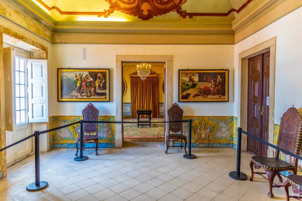 Coimbra, Portugal, May 21, 2019: Interior of Joanina library at — стокове фото