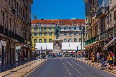 Lizbon, Portekiz, 29 Mayıs 2019: Dom Joao heykeli