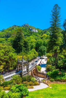 Sintra, Portekiz, 30 Mayıs 2019: İnsanlar gr 'de geziniyor
