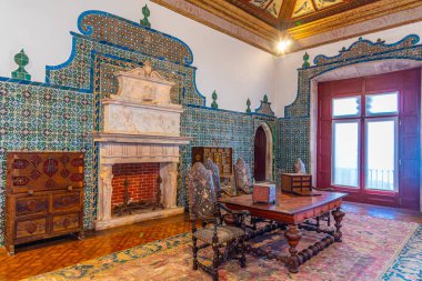 Sintra, Portekiz, 30 Mayıs 2019: Ulusal Sarayın İçi 