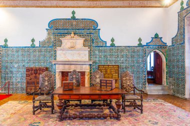 Sintra, Portekiz, 30 Mayıs 2019: Ulusal Sarayın İçi 