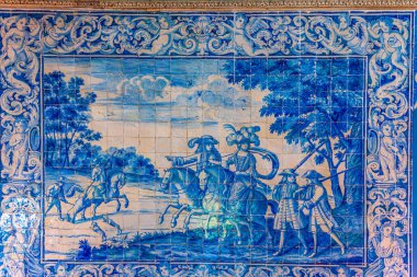 Sintra, Portekiz, 30 Mayıs 2019: Azulejo fayansları