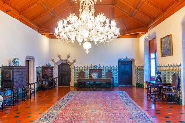 Sintra, Portekiz, 30 Mayıs 2019: Ulusal Sarayın İçi 