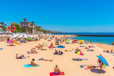 Estoril, Portekiz, 31 Mayıs 2019: Estoril kalesi Ta 'nın arkasında