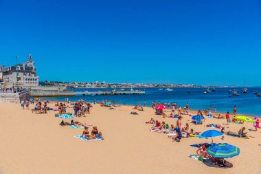 Cascais, Portekiz, 31 Mayıs 2019: Seixas Sarayı Pra 'nın arkasında