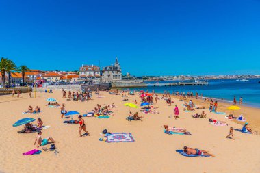 Cascais, Portekiz, 31 Mayıs 2019: Seixas Sarayı Pra 'nın arkasında