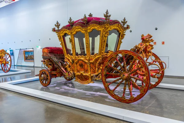 Lisbon, Portugal, May 29, 2019: Interior of the National Museum of Coaches in Belem, Lisbon, Portugal — стокове фото