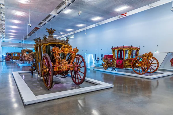 Lisbon, Portugal, May 29, 2019: Interior of the National Museum of Coaches in Belem, Lisbon, Portugal — стокове фото