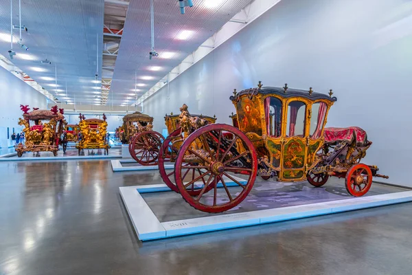 Lisbon, Portugal, May 29, 2019: Interior of the National Museum of Coaches in Belem, Lisbon, Portugal — стокове фото