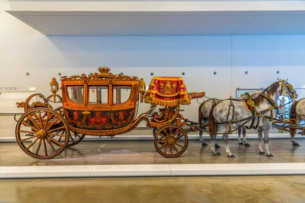 Lisbon, Portugal, May 29, 2019: Interior of the National Museum of Coaches in Belem, Lisbon, Portugal — стокове фото