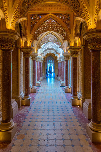 SINTRA, PORTUGAL, MAY 30, 2019: Interior of Palace of Monserrate
