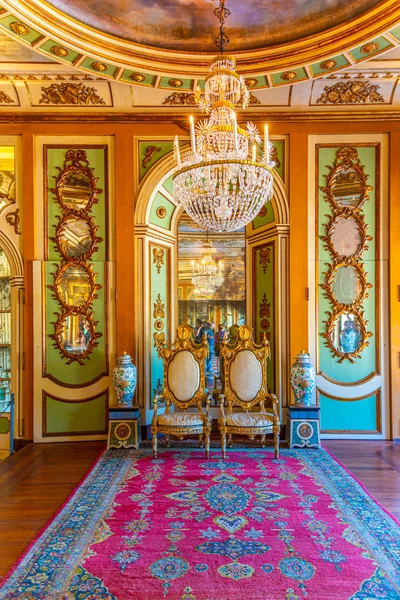 LISBON, PORTUGAL, MAY 31, 2019: Throne room inside of the Queluz — Stock Photo, Image