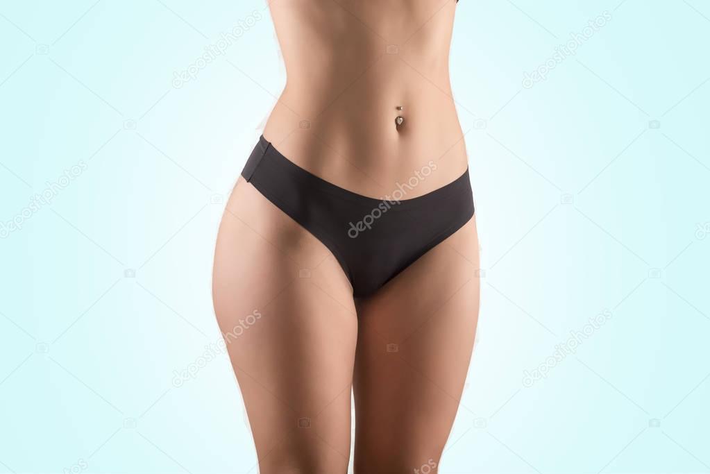 Girl measure her body