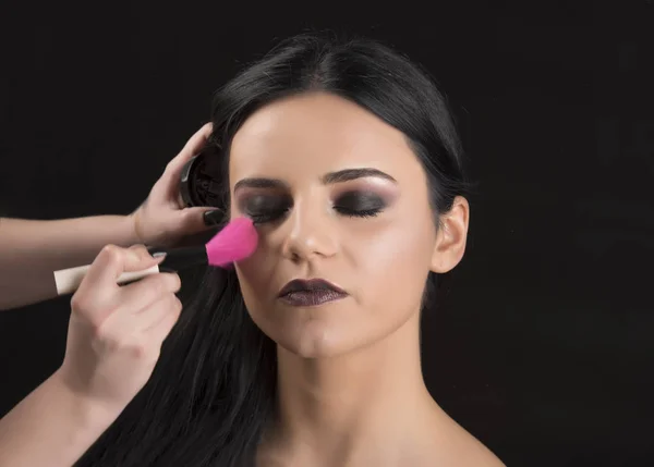 Maquillaje niñas en el salón — Foto de Stock