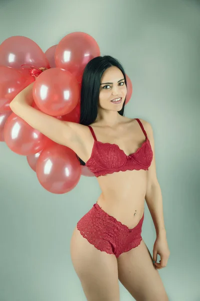 Fille avec des ballons — Photo