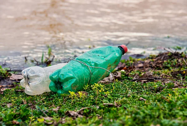 Plastic garbage in the river