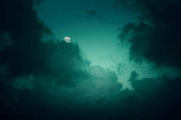 Night sky with moon and clouds
