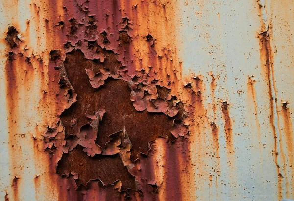 Кусок Старого Металла Покрытый Коррозией — стоковое фото
