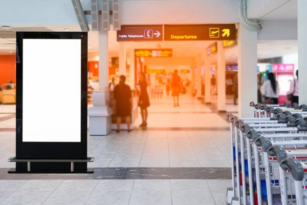 Leere Werbetafel Flughafen Hintergrund Große Lcd Werbung — Stockfoto