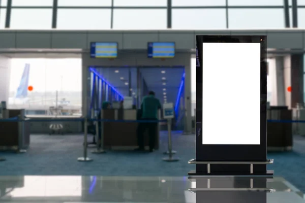 Leere Werbetafel Flughafen Hintergrund Große Lcd Werbung — Stockfoto